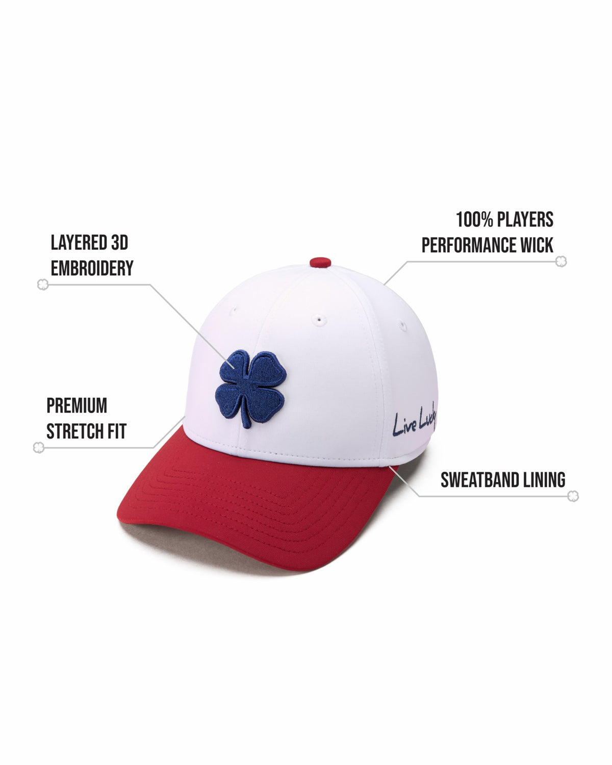 Red, White, and Blue Premium Clover Hat for Golf and Lifestyle