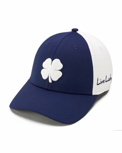 White and Blue Premium Clover Hat for Golf and Lifestyle