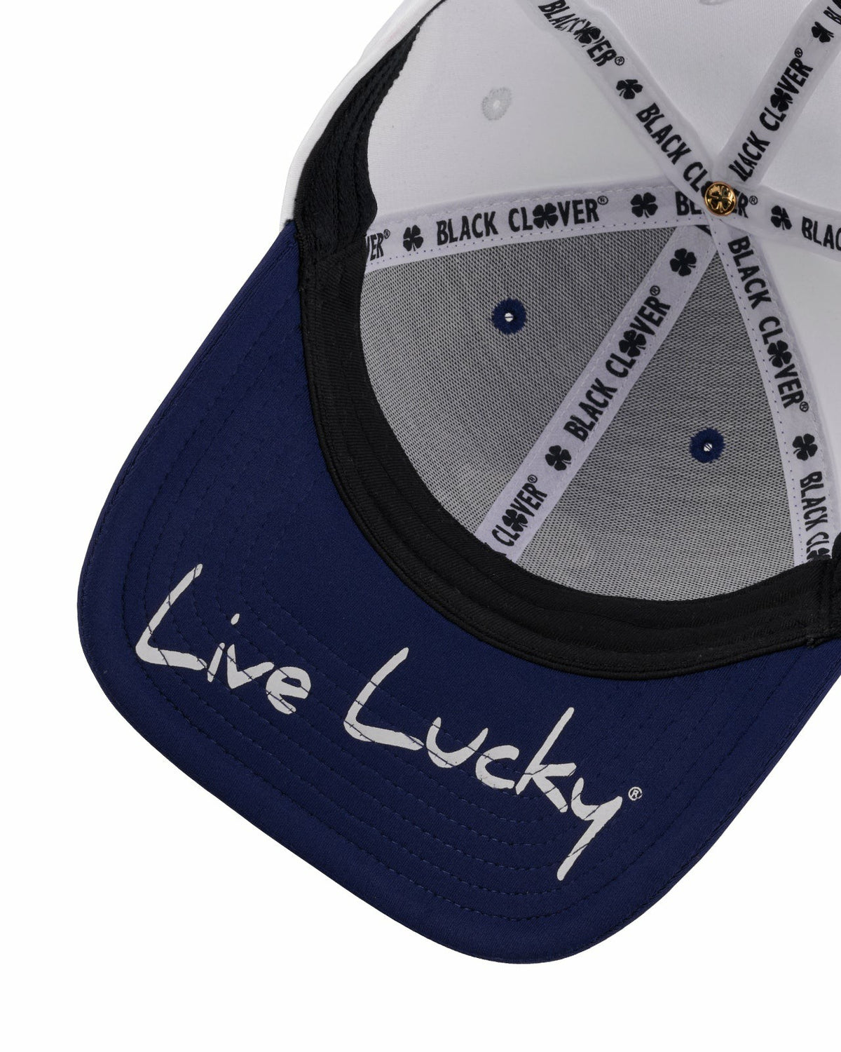 White and Blue Premium Clover Hat for Golf and Lifestyle