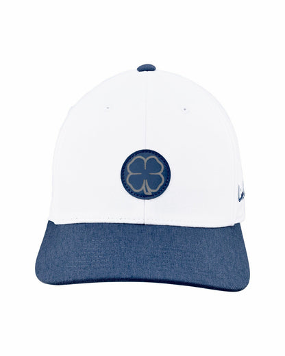 White and Blue Stylish Golf Hat for Athletic Lifestyle