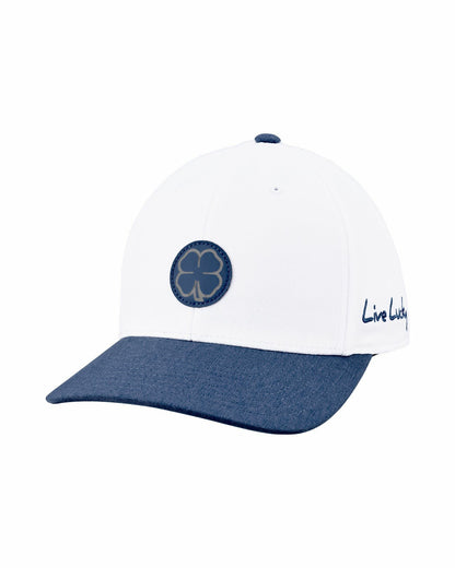White and Blue Stylish Golf Hat for Athletic Lifestyle