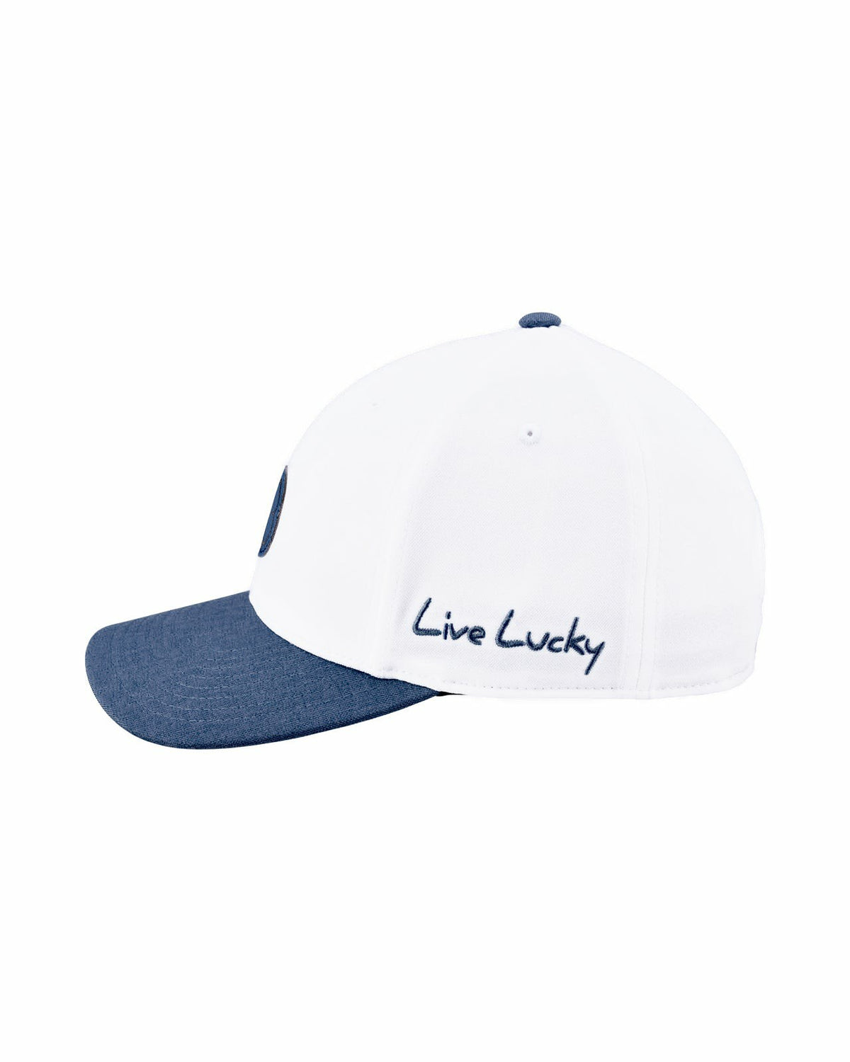 White and Blue Stylish Golf Hat for Athletic Lifestyle