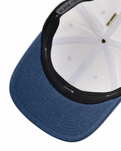 White and Blue Stylish Golf Hat for Athletic Lifestyle