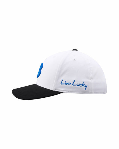 Athletic Unisex White Snapback with Clover Patch for Golf and Lifestyle