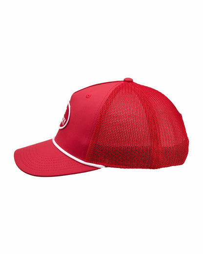 Vintage Red Trucker Hat with Live Lucky Logo
