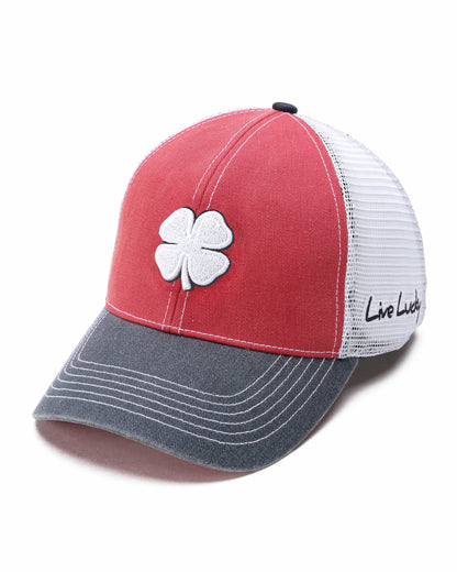 Vintage Patriotic Red Golf Hat with White Mesh