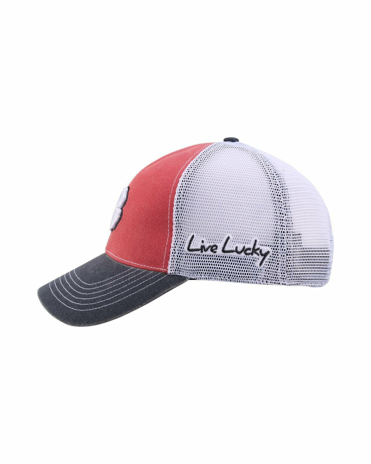 Vintage Patriotic Red Golf Hat with White Mesh