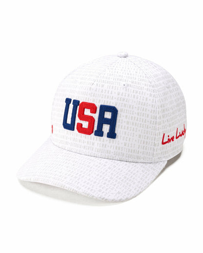 Unisex Adjustable White USA Flag Patriotic Hat