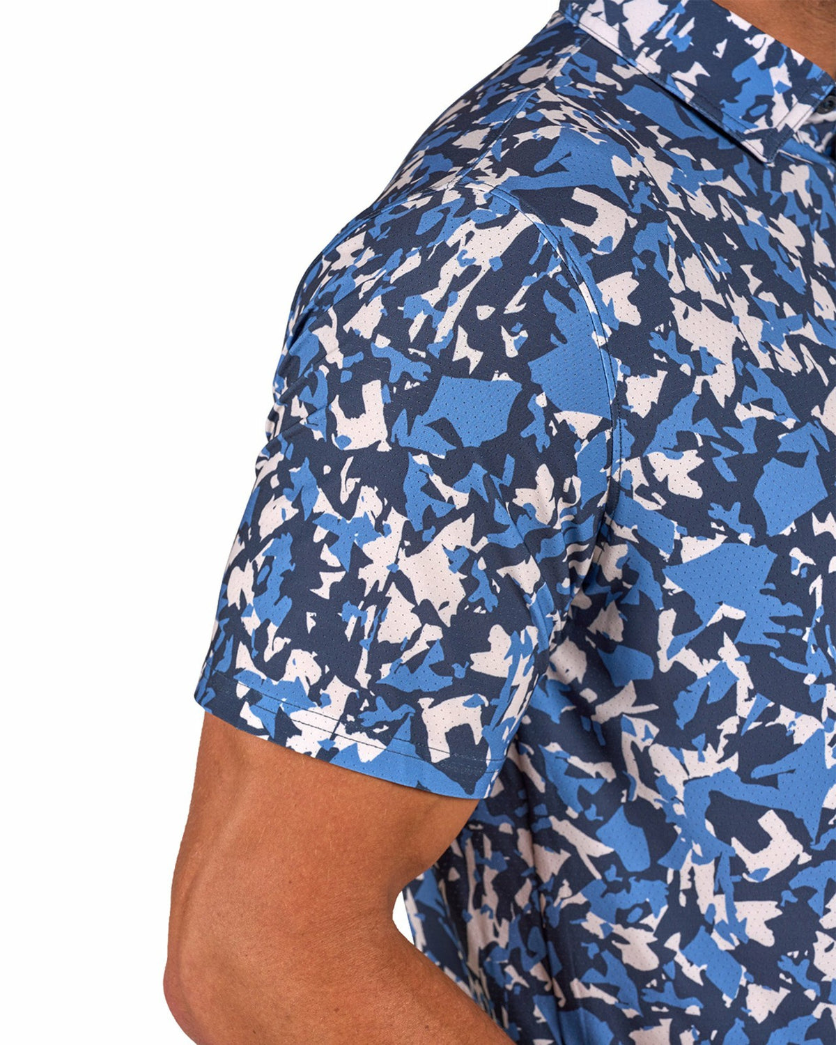 Modern Black and Blue Camo Patterned Golf or Business Polo