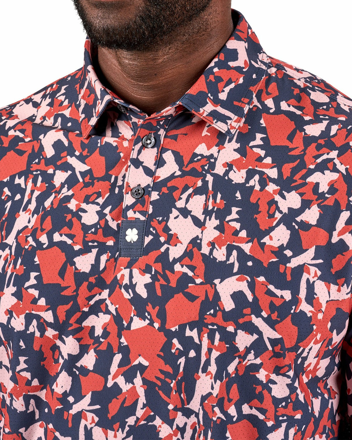 Modern Orange and Blue Camo Patterned Golf or Business Polo