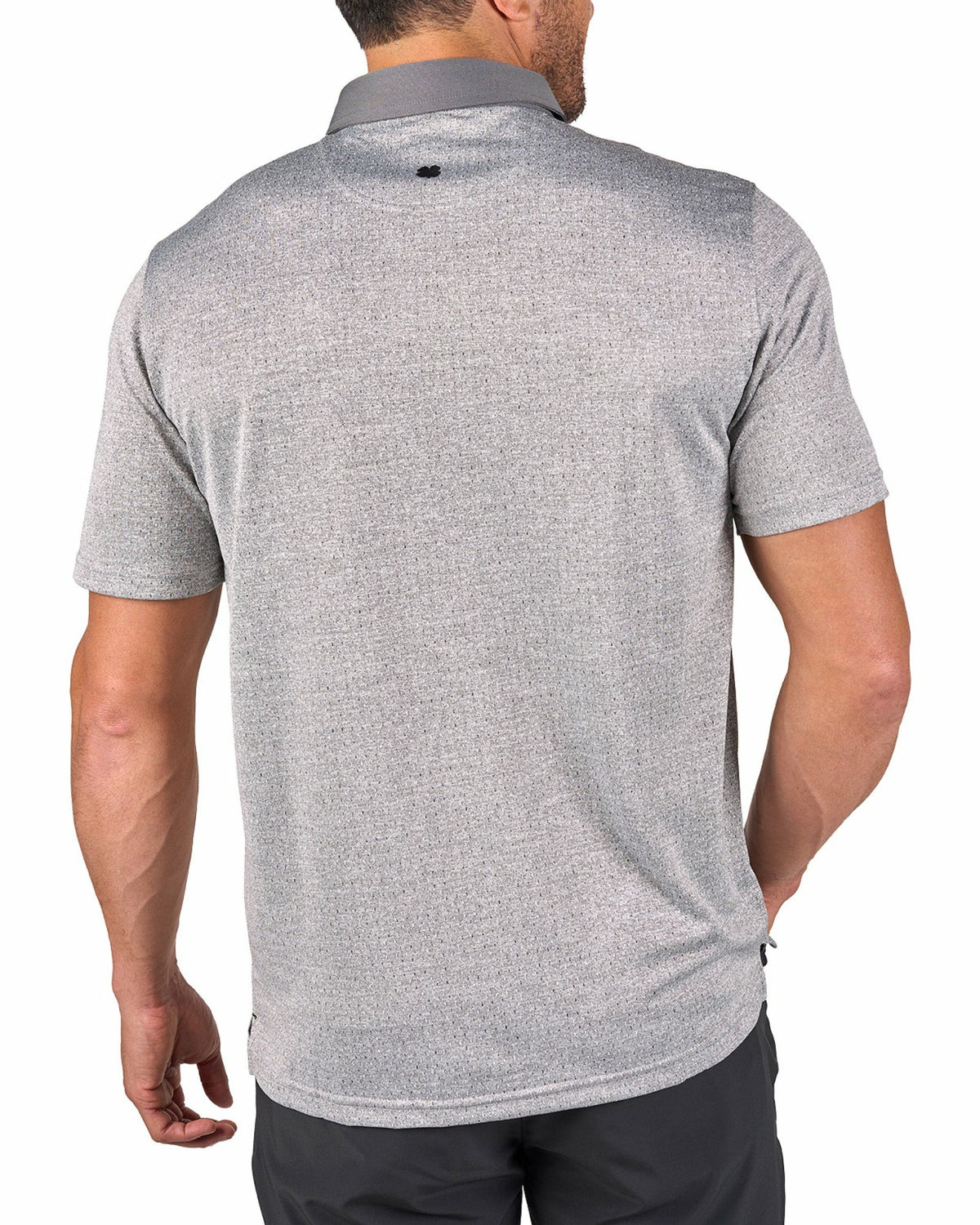 Men's Textured Grey Patterned Polo for Golf or Business