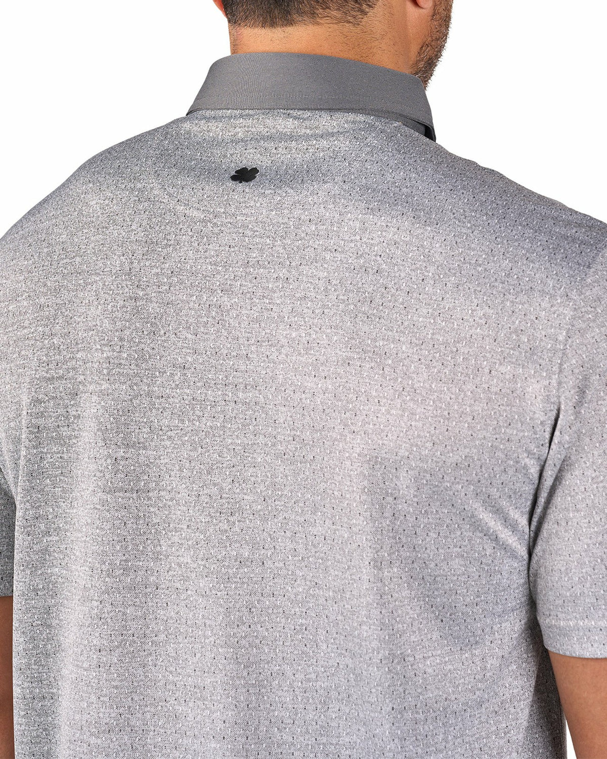 Men's Textured Grey Patterned Polo for Golf or Business