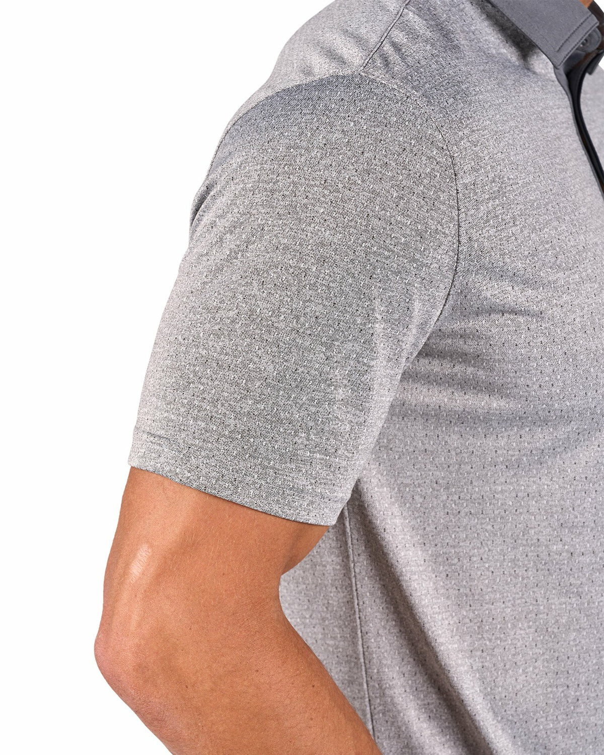 Men's Textured Grey Patterned Polo for Golf or Business