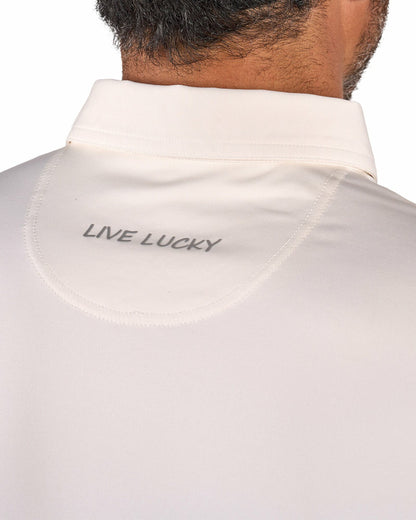 Men's White Soft Performance Polo for Golf or Business