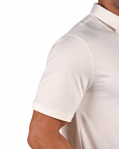 Men's White Soft Performance Polo for Golf or Business