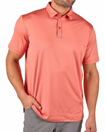 Men's Red Soft Performance Polo for Golf or Business