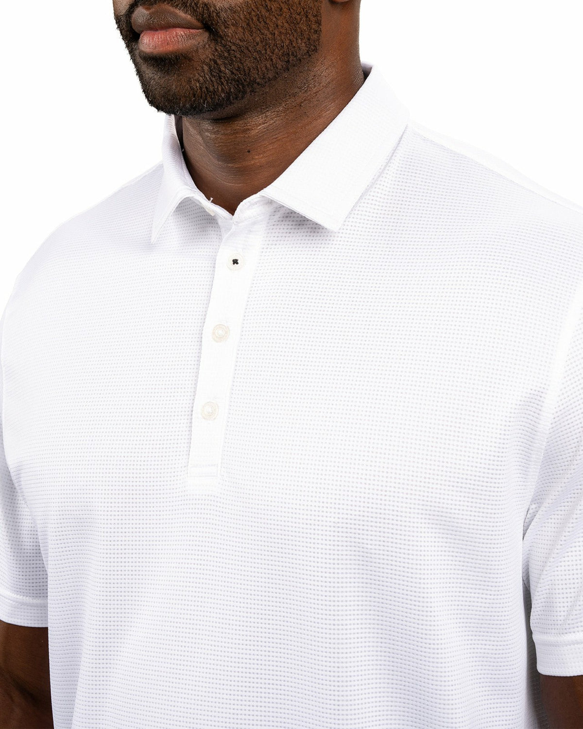 Men's Sustainable White Polo for Golf & Business