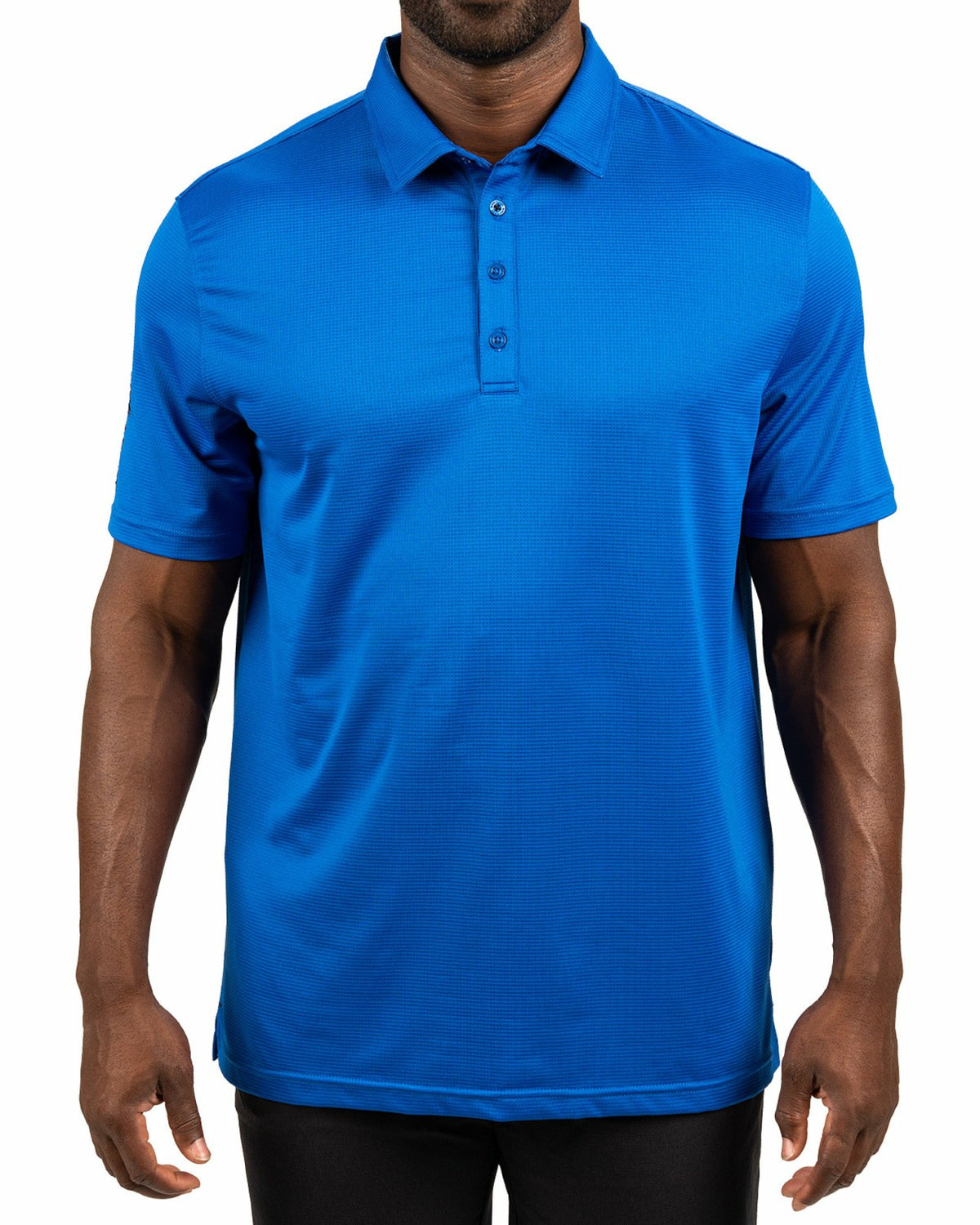 Men’s Recycled Blue Polo with Stretch for Golf and Office Wear