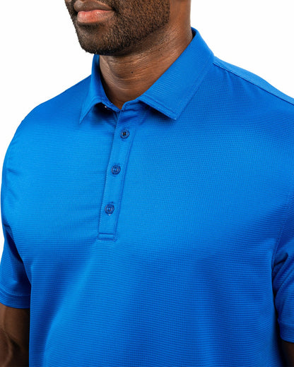 Men’s Recycled Blue Polo with Stretch for Golf and Office Wear
