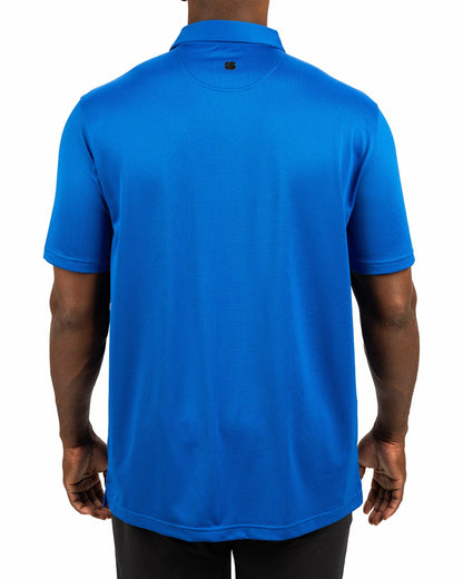 Men’s Recycled Blue Polo with Stretch for Golf and Office Wear