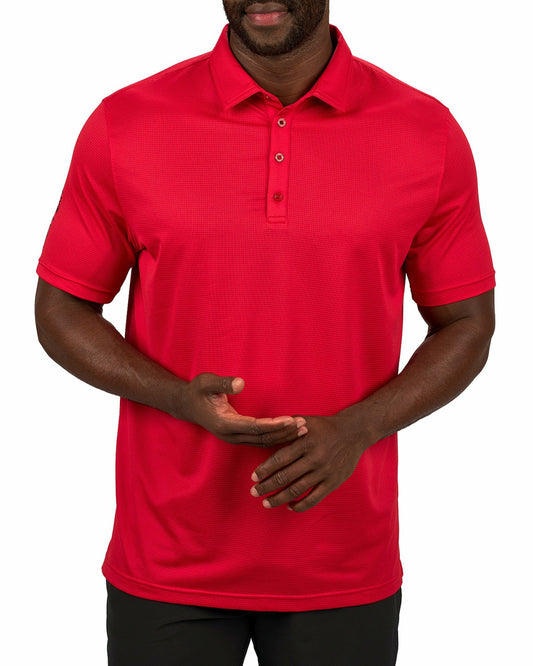 Men's Sustainable Red Polo for Golf & Business