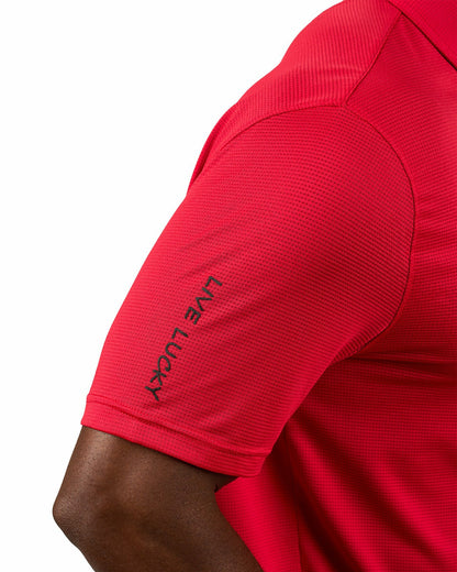 Men's Sustainable Red Polo for Golf & Business