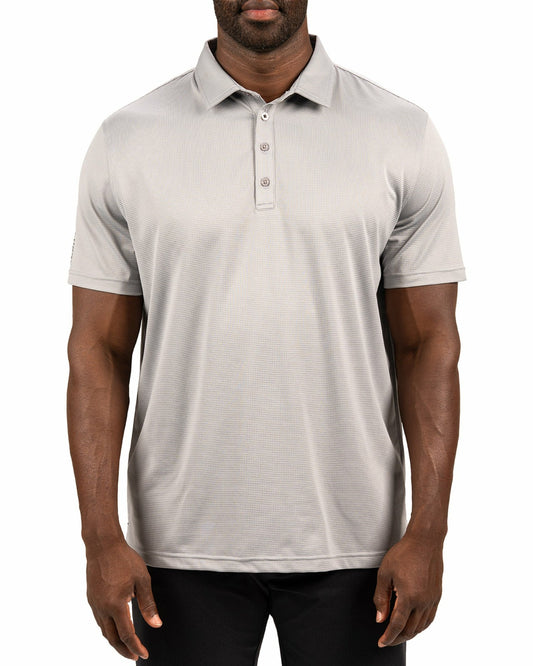 Men's Sustainable Stretch Polo in Light Grey for Golf and Work