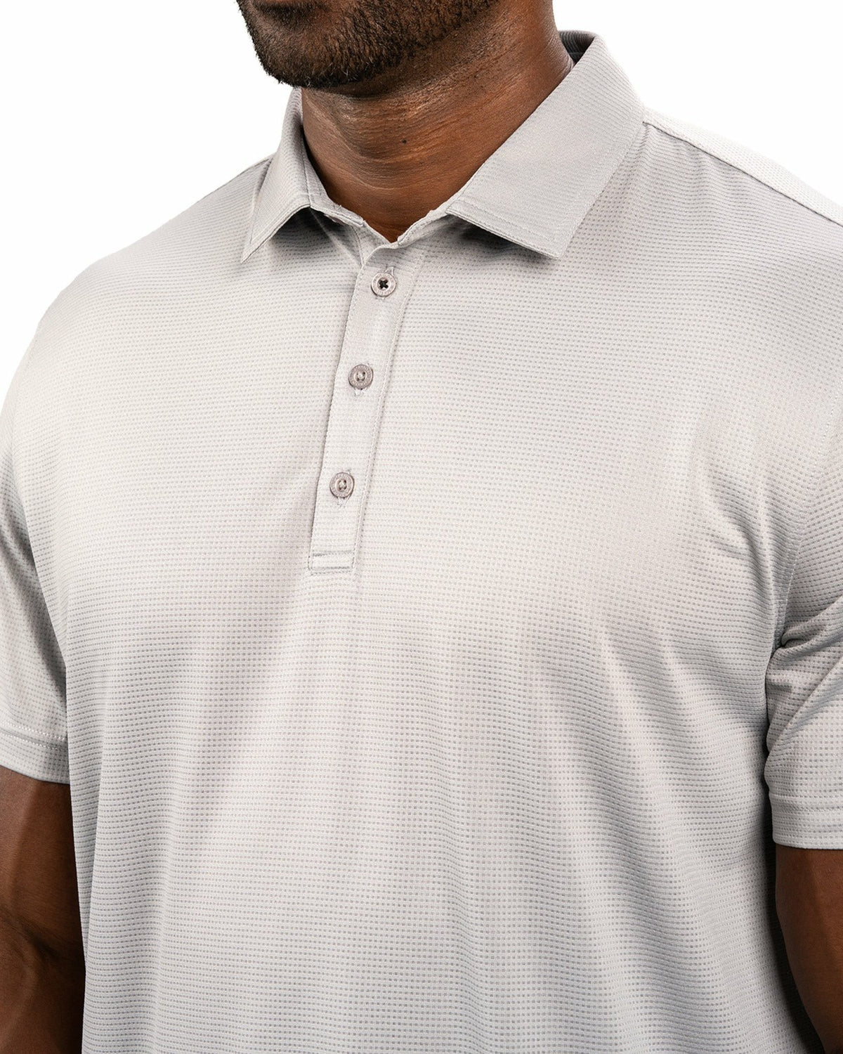 Men's Sustainable Stretch Polo in Light Grey for Golf and Work