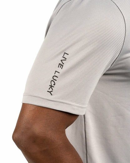 Men's Sustainable Stretch Polo in Light Grey for Golf and Work