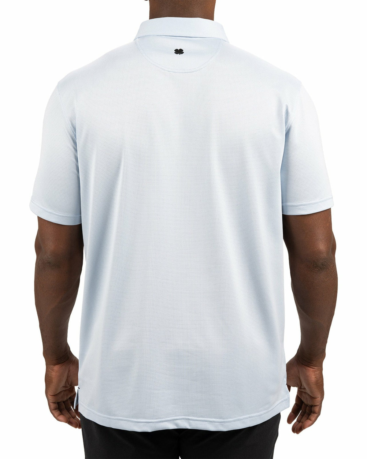 Men’s Light Blue Recycled‑Poly 4‑Way Stretch Polo for Golf & Office