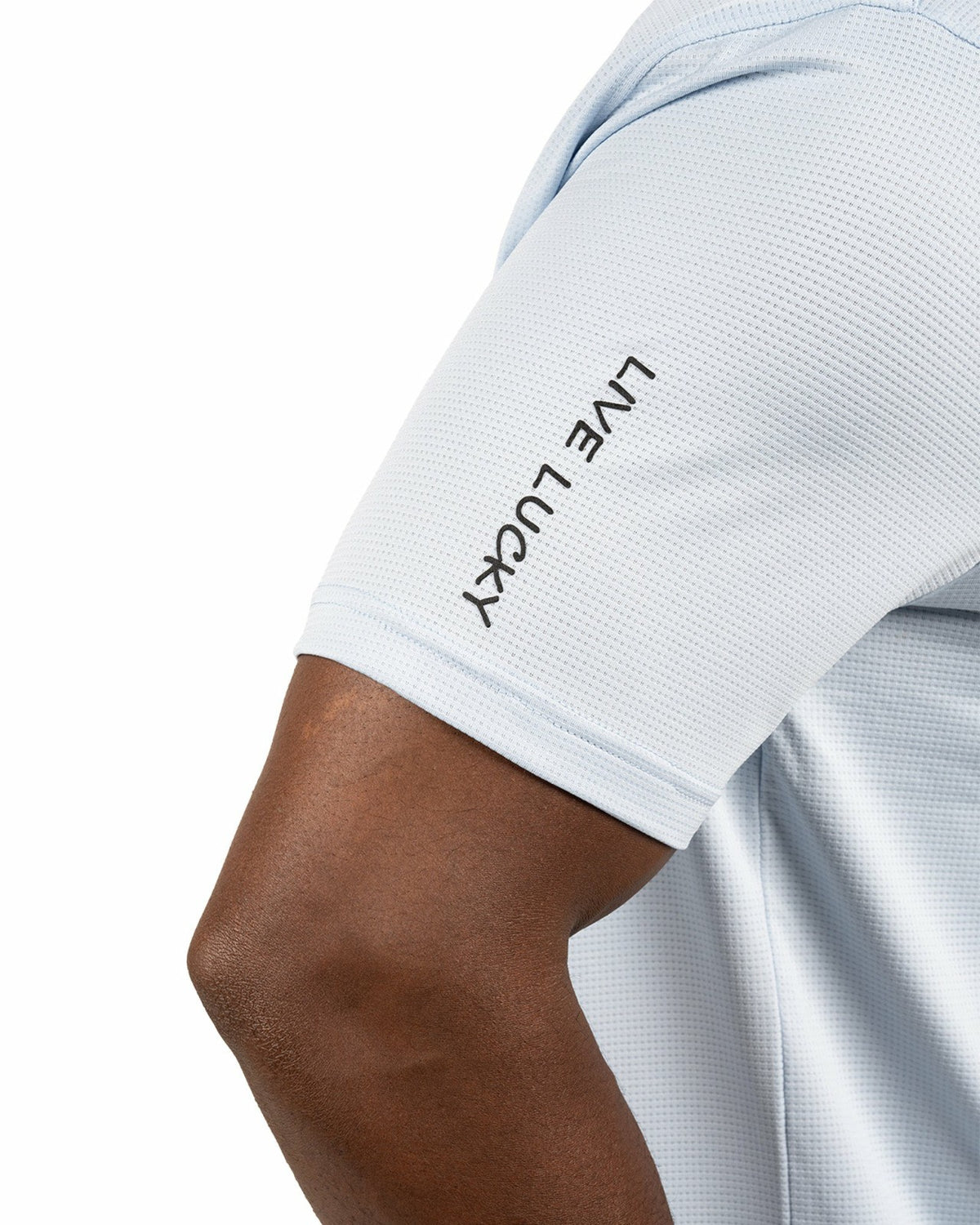 Men’s Light Blue Recycled‑Poly 4‑Way Stretch Polo for Golf & Office