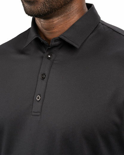 Men's Sustainable Black Polo for Golf & Business