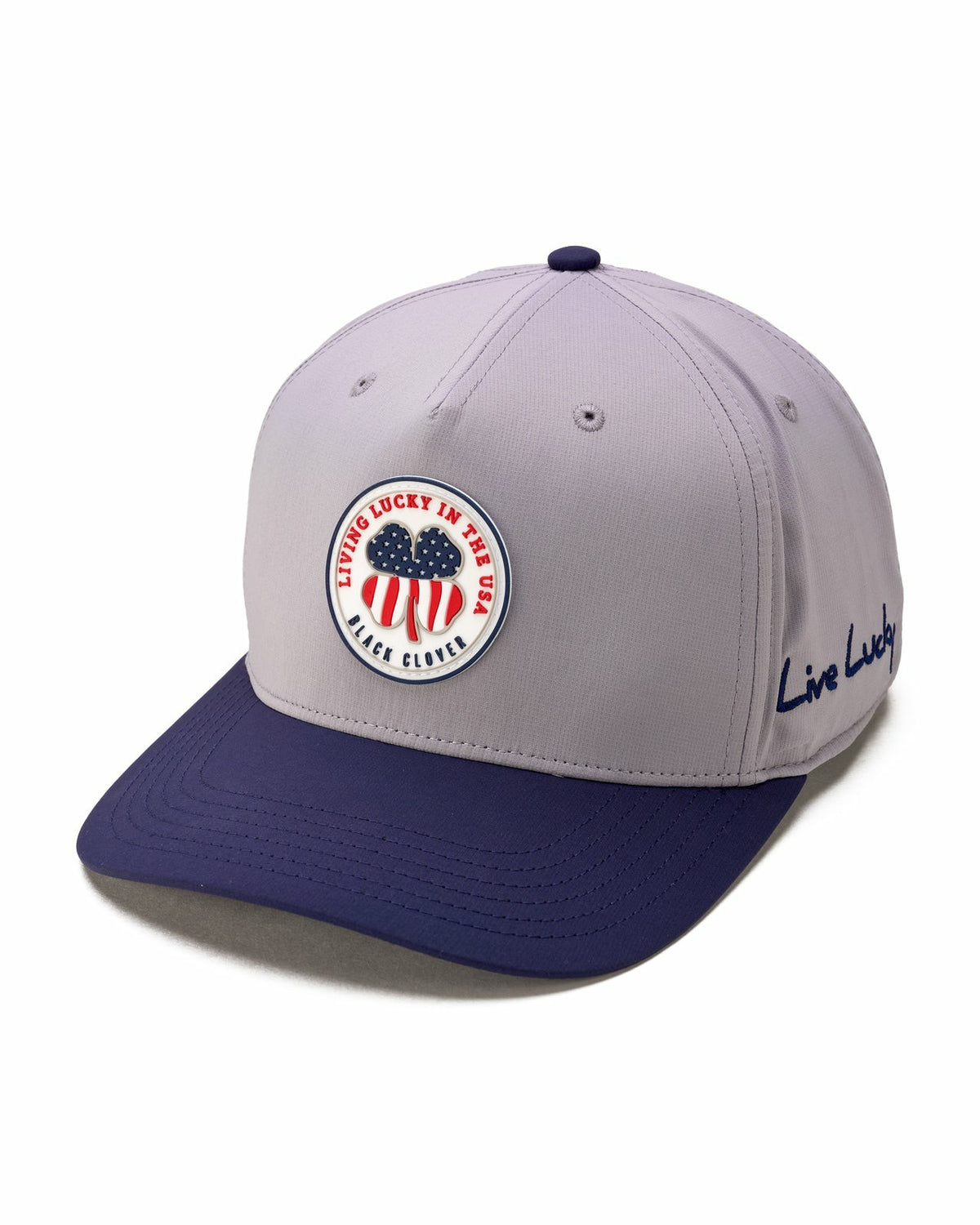 Unisex Adjustable Grey and Navy USA Flag Patriotic Hat
