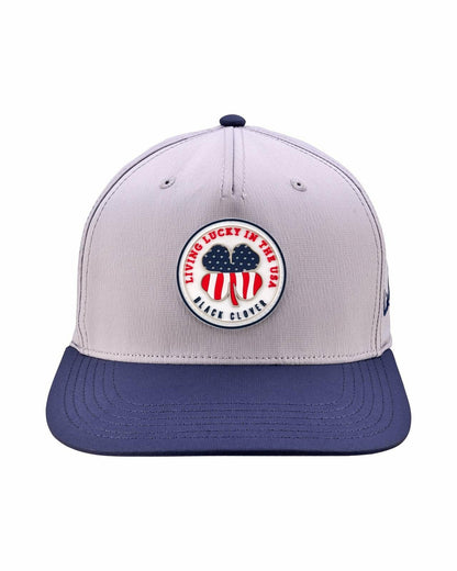 Unisex Adjustable Grey and Navy USA Flag Patriotic Hat
