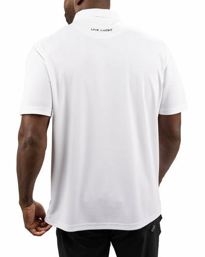 Stylish Solid White Jacquard Golf or Business Polo