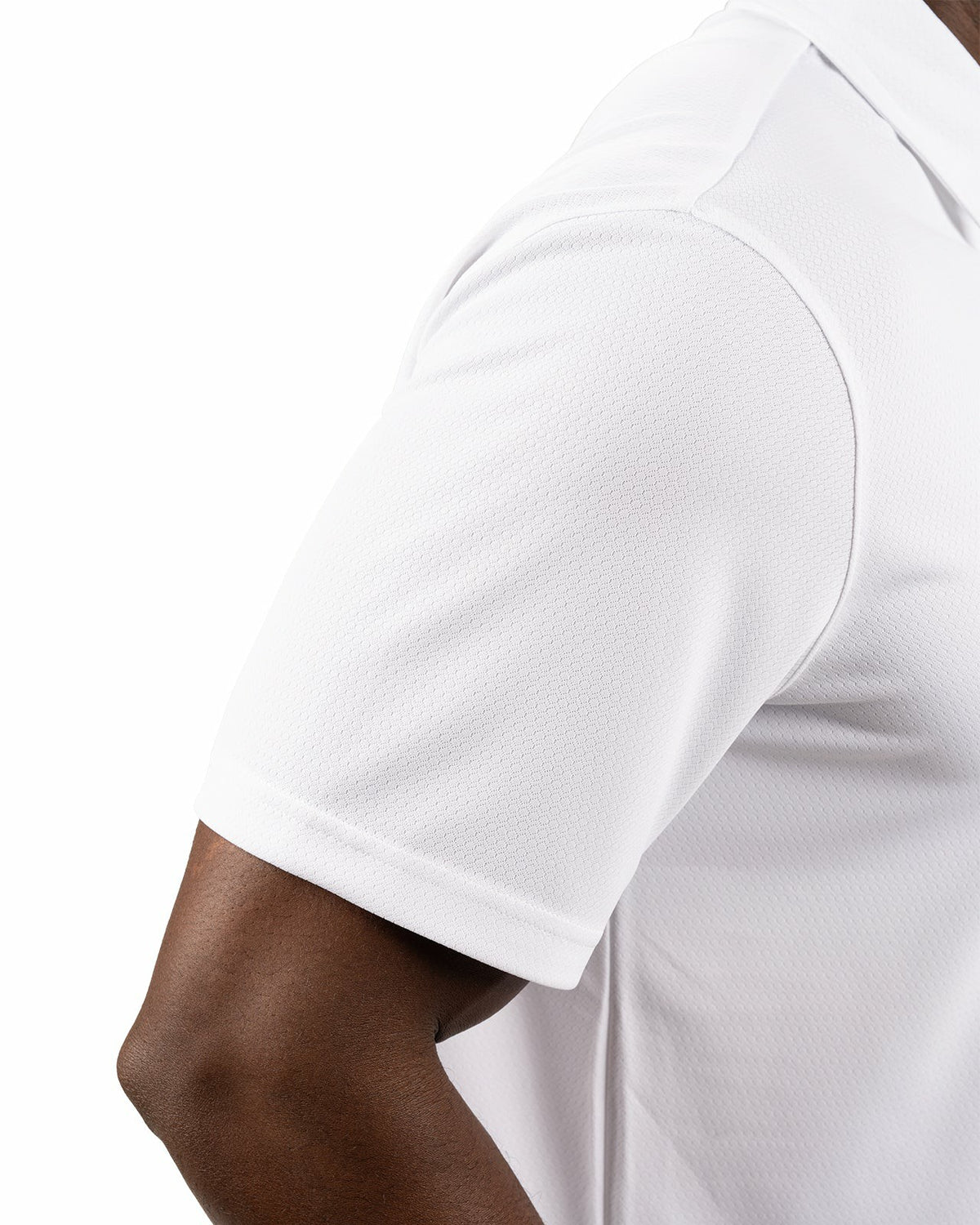 Stylish Solid White Jacquard Golf or Business Polo