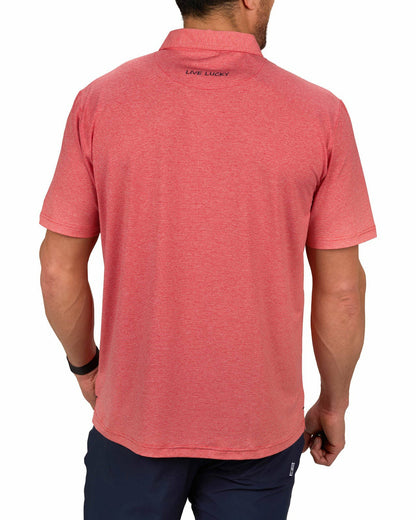 Men's Red Pin Stripe Jacquard Golf or Business Polo