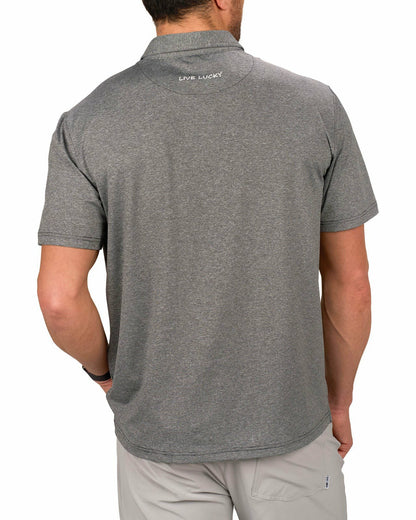 Men's Black Pin Stripe Jacquard Golf or Business Polo