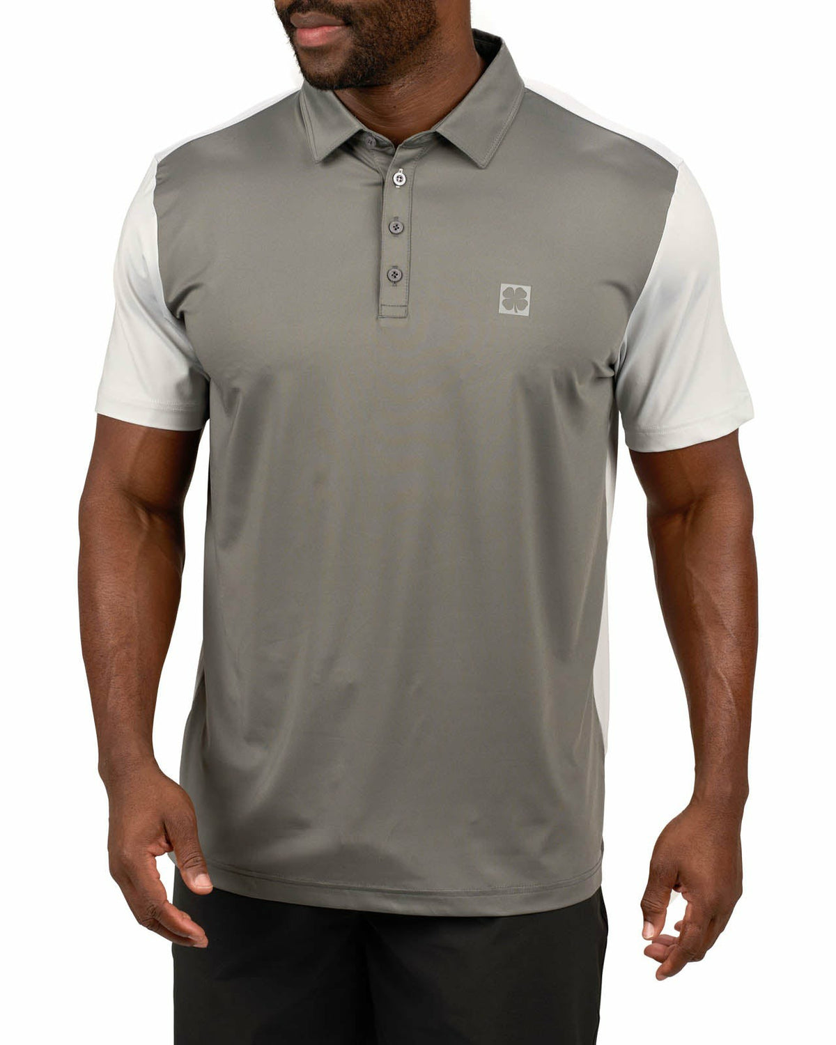 Men's Charcoal and Light Grey Contrasting Golf or Business Polo