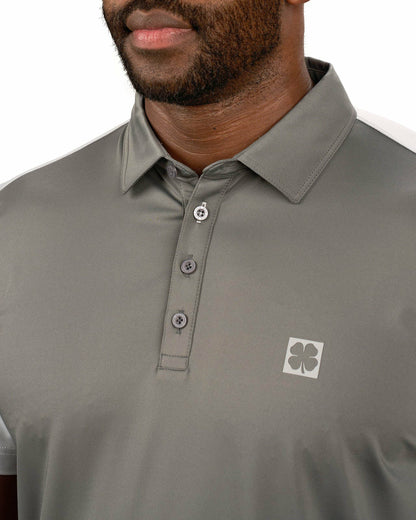 Men's Charcoal and Light Grey Contrasting Golf or Business Polo
