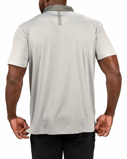 Men's Charcoal and Light Grey Contrasting Golf or Business Polo