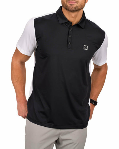 Men's Black and White Contrasting Golf or Business Polo
