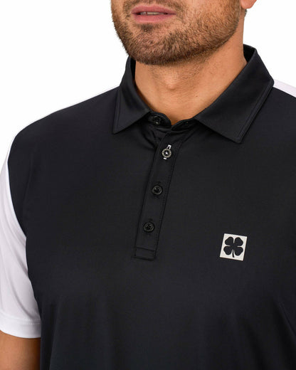 Men's Black and White Contrasting Golf or Business Polo