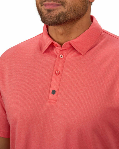 Men's Soft Orange Coral Textured Golf or Business Polo