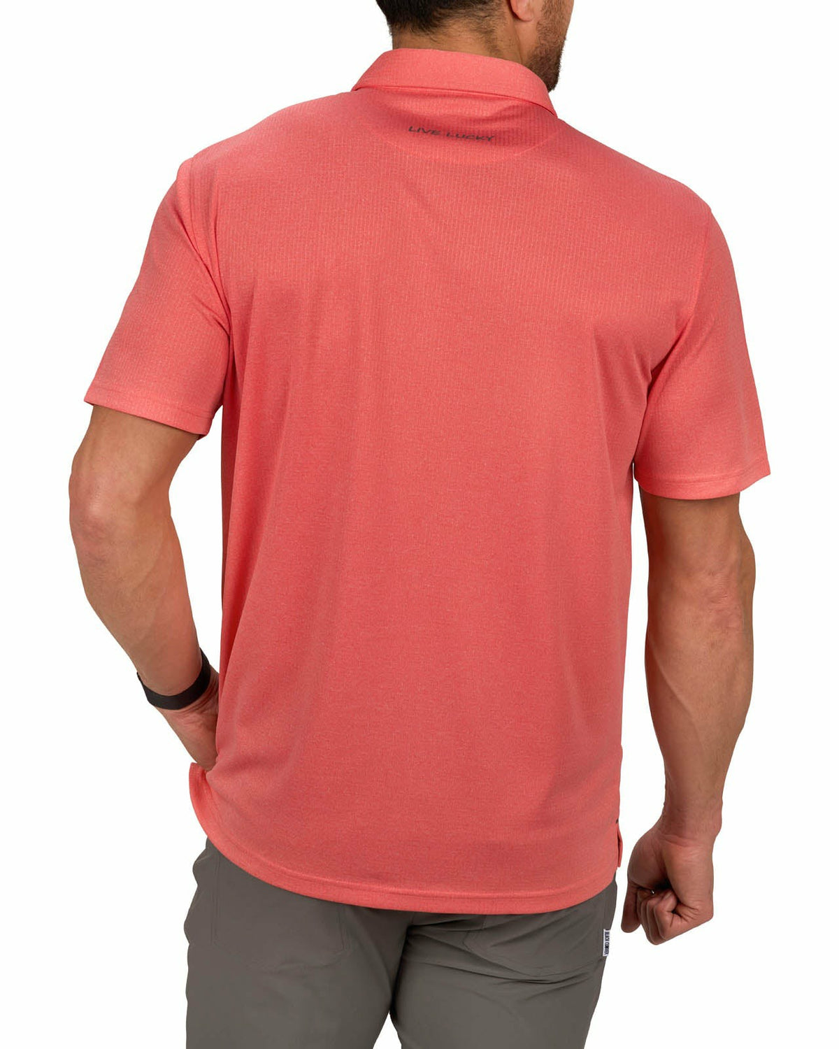 Men's Soft Orange Coral Textured Golf or Business Polo