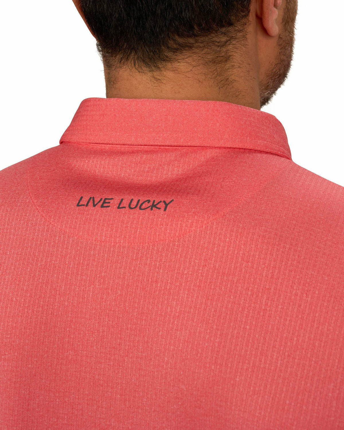 Men's Soft Orange Coral Textured Golf or Business Polo