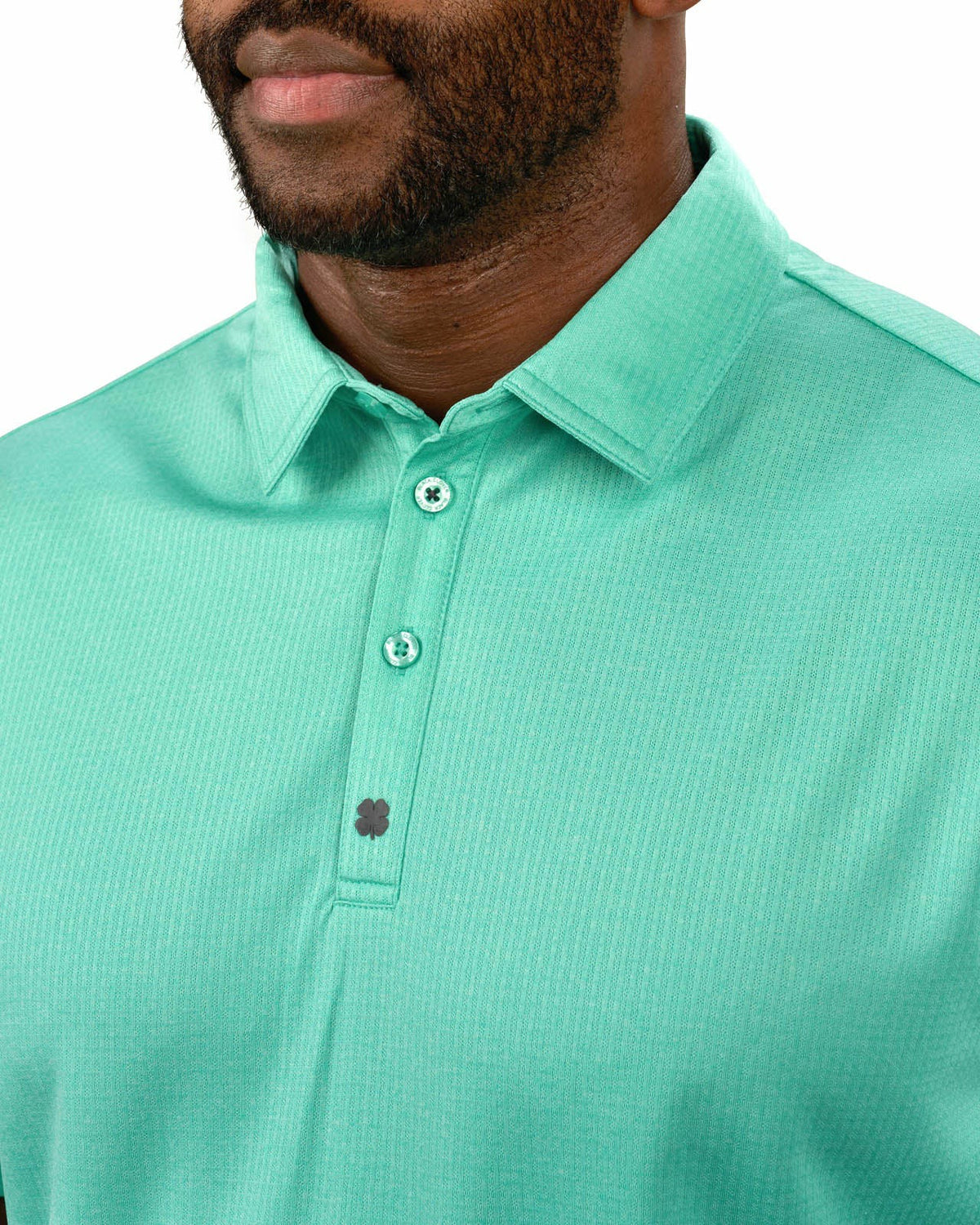 Men's Soft Green Textured Golf or Business Polo