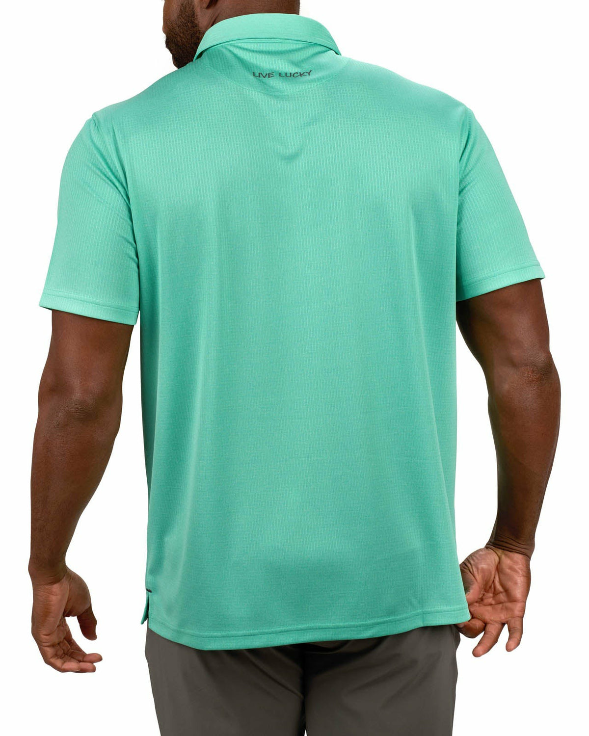 Men's Soft Green Textured Golf or Business Polo