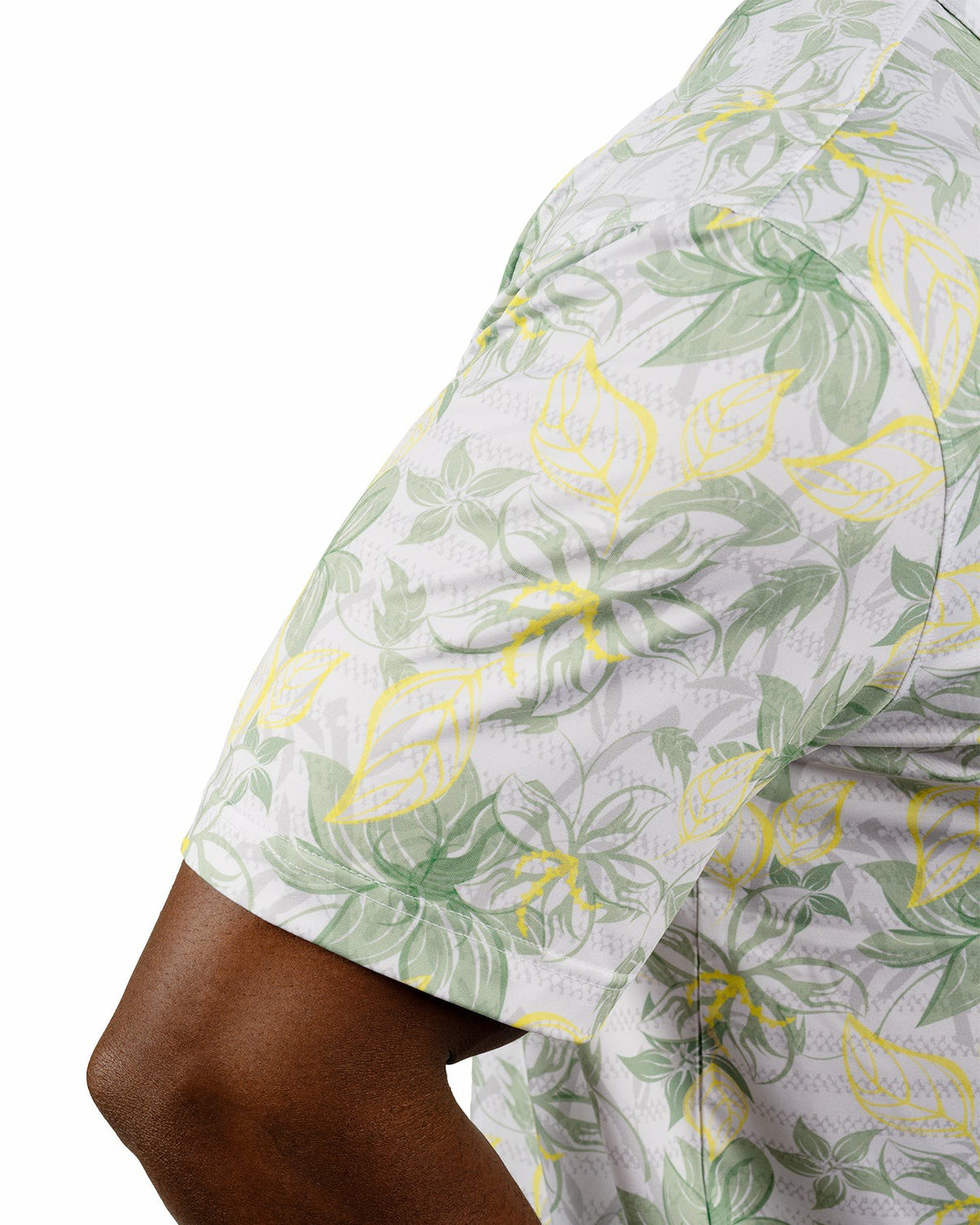 Men's First Major Spring Green and White Tropical Golf Polo
