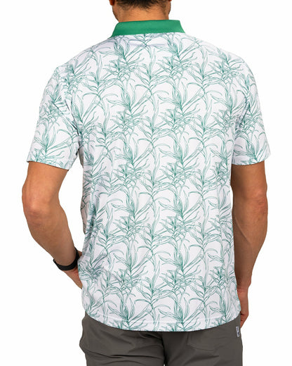 Men's First Major Spring Green and White Golf Polo
